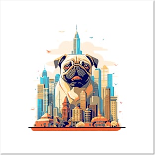 Pug Dog Pet Animal Beauty Nature City Discovery Posters and Art